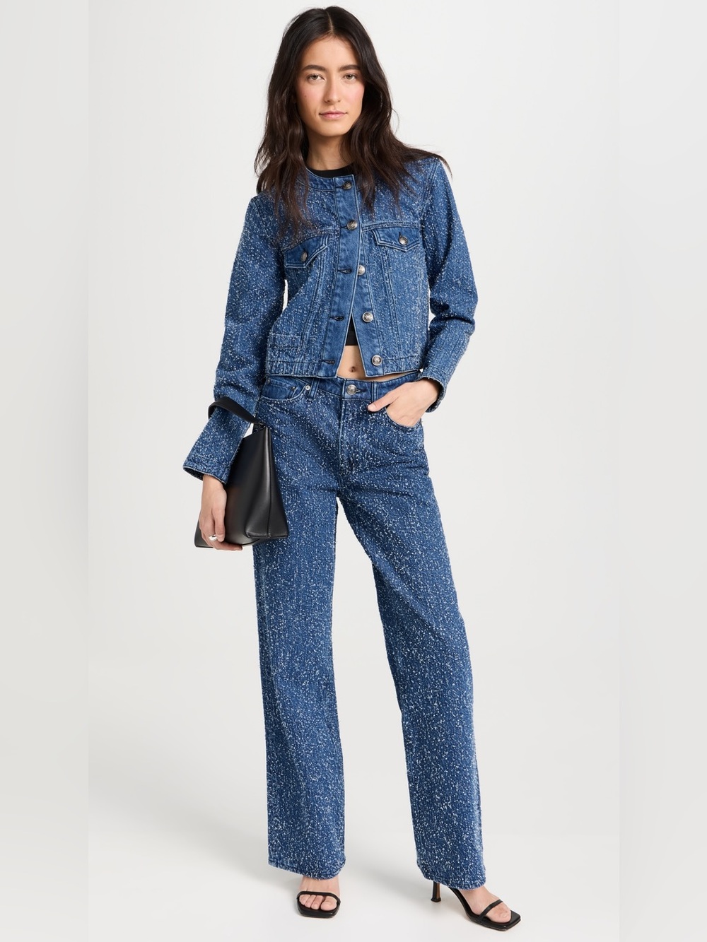 RAG & BONE Logan Mid-Rise Wide-Leg Jeans Midtweed Size 27 NWT